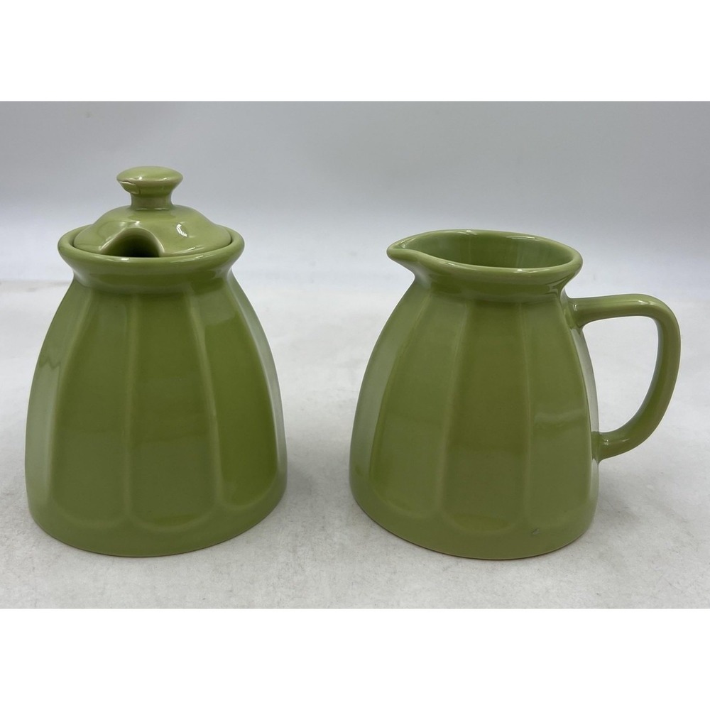 Chantal Avocado Green Creamer and Sugar Bowl With Lid NO Spoon